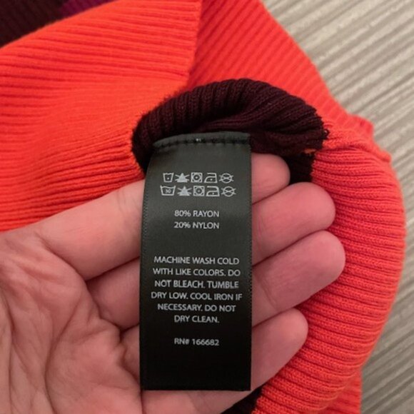 House of Harlow 1960 Ribbed Striped Colorblock Collared V-Neck Sweater Small - Picture 10 of 12